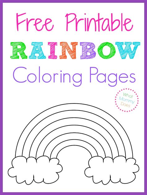 rainbow coloring pages learny kids