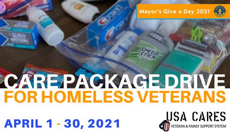 care package drive  homeless veterans usa cares