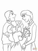 Mother Daughter Father Coloring Pages Card Mothers Son Mom Flowers Drawing Baby Printable Presenting Color Helping Getdrawings Trend Related Print sketch template