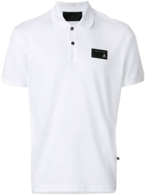 shop white philipp plein   polo shirt  afterpay farfetch australia