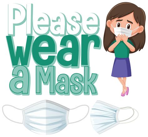 wear  face mask sign stock vector illustration  cartoon