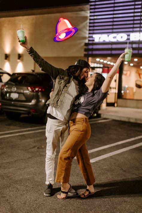couple takes engagement photos at taco bell popsugar love and sex photo 20