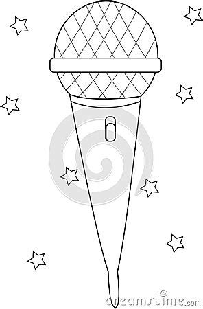 microphone coloring page stock illustration image