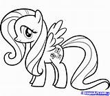 Pony Fluttershy Little Coloring Pages Colouring Popular sketch template
