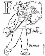 Coloring Alphabet Pages Farmer sketch template