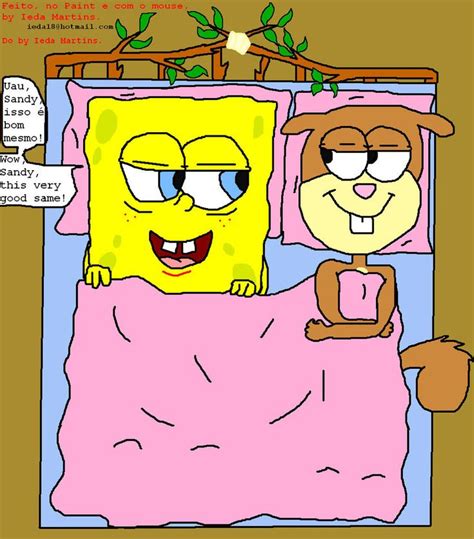 Spandy In The Bed By Iedasb Spongebob And Sandy Spongebob Wallpaper