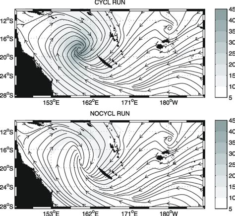 snapshots  wrf surface wind intensity shading      scientific diagram