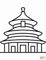 Temple China Coloring Beijing Heaven Drawing Pages Chinese Printable Drawings sketch template