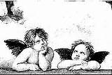 Cherubs Watching Italophile Guardando Putti Coloring Pages sketch template