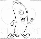 Sausage Coloring Running Clipart Cartoon Colouring Pages Vector Dog Outlined Cory Thoman Designlooter Drawings Sausages 86kb 1024px 1080 sketch template
