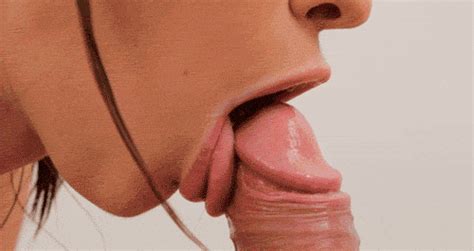 Tease Glans Lips Close Up  In Gallery Teasing Blowjob