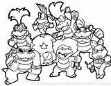 Mario Coloring Pages Super Characters Bros Getcoloringpages Bowser sketch template