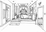 Perspective Drawing Room Point Study sketch template