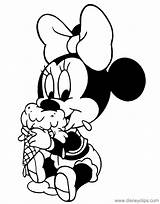 Minnie Coloring Pages Mouse Disney Baby Ice Cream Eating Printable Color Disneyclips Daisy Girls Pdf sketch template