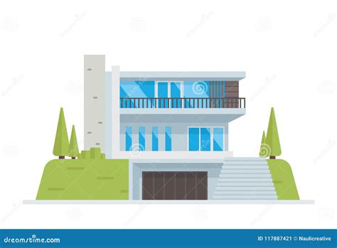 modern luxury contemporary house building illustration stock vector illustration  leasing