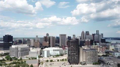 aerial drone footage corktown detroit detroit stock footage video  royalty