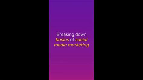 breaking  basics  social media marketing youtube