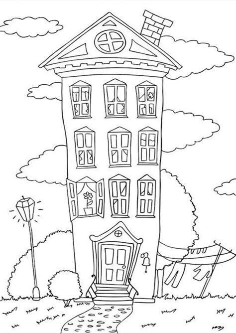 easy  print house coloring pages tulamama