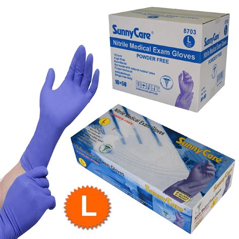sunnycare sunnycare  nitrile medical exam gloves large powder