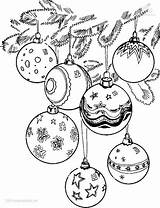 Weihnachtskugeln Ausmalbild sketch template