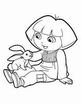 Coloring Pages Dora Rabbit Bunny Printables Explorer Colouring Easter Valentine Kids sketch template