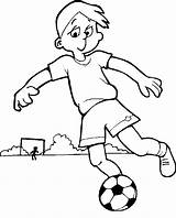 Menino Bola Jogando Soccer Kicking Qdb Criança sketch template