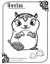Coloring Cuties Hamsters Ripped sketch template