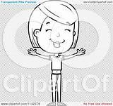 Adolescent Teenage Happy Girl Outlined Coloring Clipart Vector Cartoon Cory Thoman sketch template