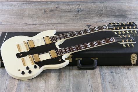 gibson custom shop eds  double neck guitar alpine white  gold hardware ohsc lovies guitars