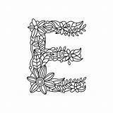 Letter Coloring Book Vector Adults Illustration Floral Depositphotos Alphabet Preview sketch template