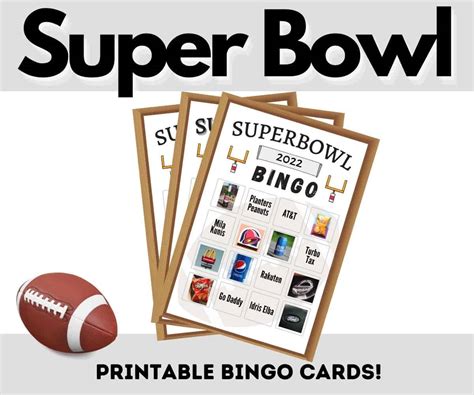 super bowl commercial bingo cards  printables alekas