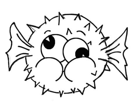 puffer fish silly face coloring page kids play color