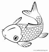 Coloring Fish Rainbow Pages Carp Kids Printable sketch template