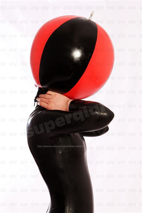 100 latex rubber 0 45mm inflatable mask hood catsuit suit