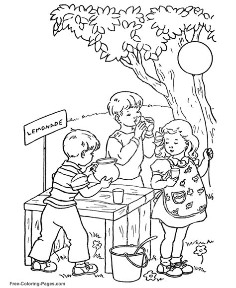 summer coloring book pictures lemonade stand