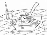 Spaghetti Meatballs Colorear Projectes sketch template