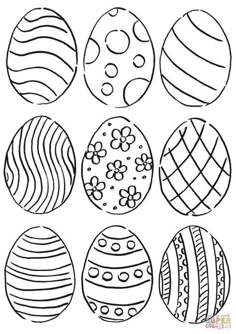 easter eggs pattern coloring page  printable coloring pages