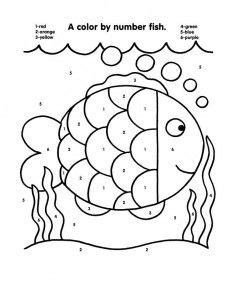 fish color  number coloring pages fish color  number printables