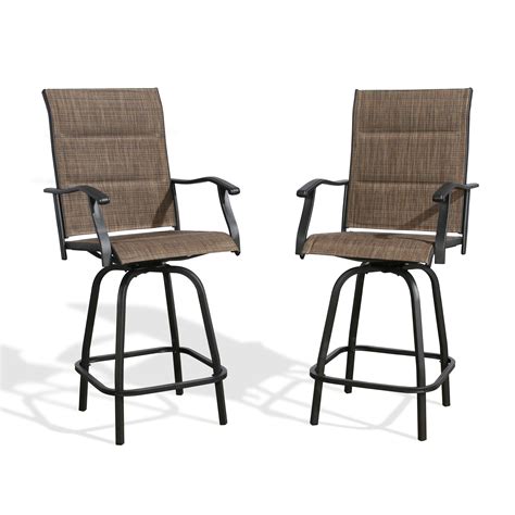 ulax furniture outdoor  piece swivel bar stools height patio chairs