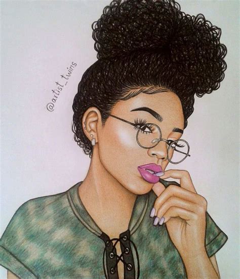 love the glasses and that natural hair dessin coiffure dessin dessin de fille