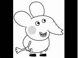 Peppa Elephant Coloring Pig Pages Edmond sketch template