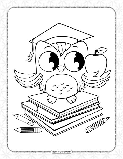 printable wise owl coloring page  kids