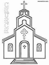 Church Coloring Pages Drawing Kids Simple Printable Children Building Template Sketch Drawings Paintingvalley Templates Popular sketch template