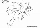 Riolu Coloring Pokemon Pages Printable Kids sketch template