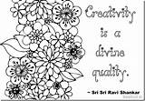 Coloring Pages Quotes Sri Ravi Shankar Creativity Views sketch template