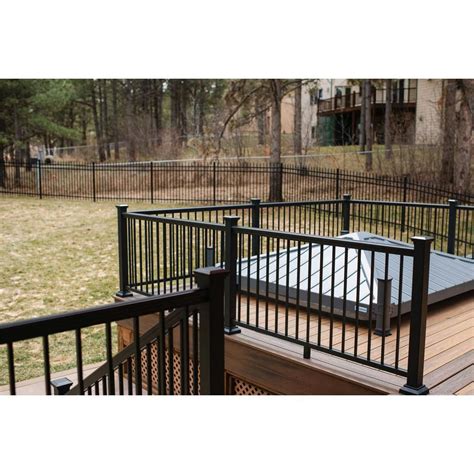 aria railing     ft black powder coated aluminum preassembled deck railing apb