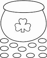 Pot Gold Crafts Coloring Template St Printable Patricks Pages Kids March Craft Outline Activities Patrick Paper Templates Bigactivities Printables Colouring sketch template