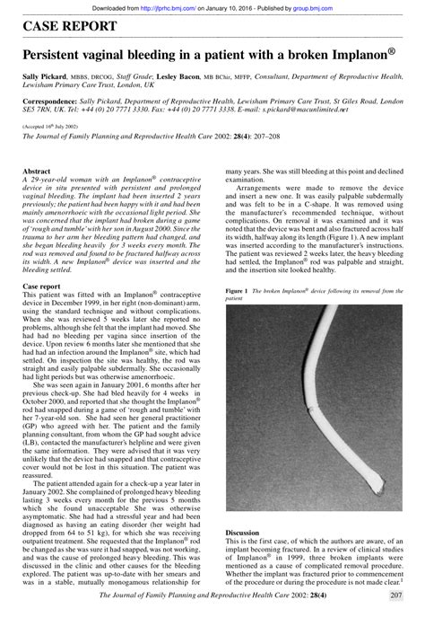 pdf persistent vaginal bleeding in a patient with a