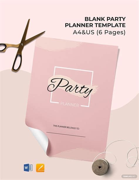 blank party planner template   word google docs