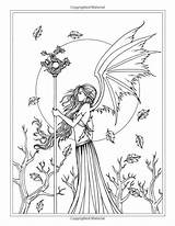 Coloring Pages Fantasy Fairies Autumn Adult Fairy Halloween Book Witches Vampires Color Printable Sheets Drawings Colorings Ru Getcolorings Witch Colour sketch template